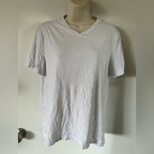 Basic White Vneck Shirt S
